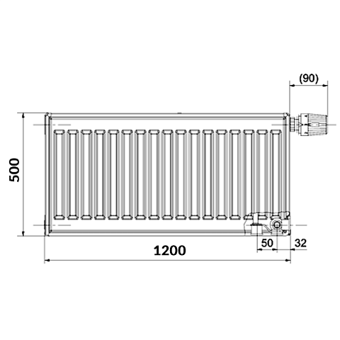 Радіатор опалення сталевий Korado Radik 22VK (500x1200) - фото