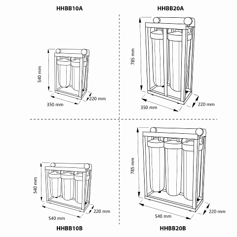 Магістральний фільтр на станині Aquafilter HHBB10B G1'' (латунь) 10BB 45°C 8bar з манометром (без картриджа) - фото