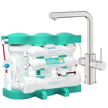 Фільтр зворотного осмосу Ecosoft P’URE AQUACALCIUM Mint зі змішувачем Grohe Blue Pure Minta (MO67530601DC) - фото