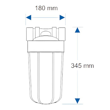 Фільтр для видалення заліза Aquafilter FH10B1-B-WB/FE G1'' (латунь) 10BB 45°C 8bar з манометром (картридж Aquafilter FCCFE10BB) - фото