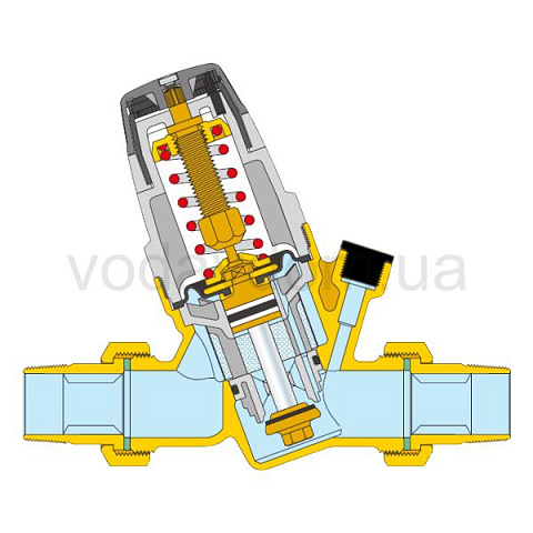 Редуктор понижения давления Caleffi 535040 DN15 1/2'' 25бар 40°C с соединением для манометра - фото