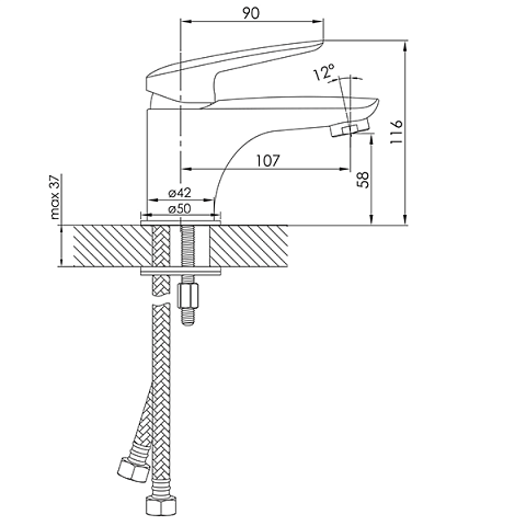 Змішувач для умивальника Imprese Praha (05030) - фото