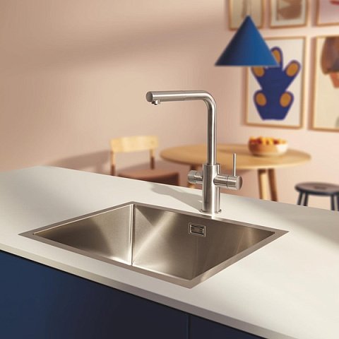Фильтр обратного осмоса Ecosoft P’URE AQUACALCIUM Mint со смесителем Grohe Blue Pure Minta (MO67530601DC) - фото