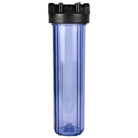 Магістральний фільтр для води Aqualite FH20BB G1'' 45°C 8bar прозорий (з картриджем 5mcr) - фото