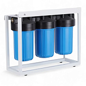 Магистральный фильтр на станине Aqualite TRIO 10BB G1'' (латунь) 45°C 8bar (с картриджами) - фото