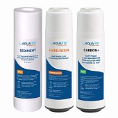 Набор картриджей Aqualite KDF для проточных фильтров (очистка от хлора, органики и смягчение) - фото