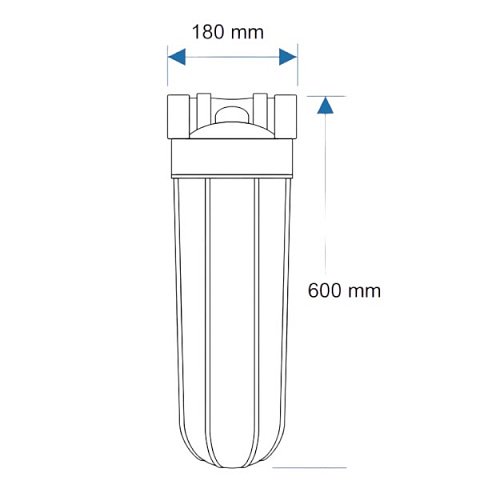 Магістральний фільтр для води Aquafilter FH20B1-WB G1'' 20BB 45°C 8bar (без картриджа) - фото