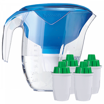 Фільтр-глечик Ecosoft Nemo Синій (глечик + 5 картриджів) - фото
