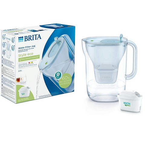 Фильтр-кувшин Brita Style eco LED MXPro 2.4л (1.4л очищенной воды) powder blue - фото