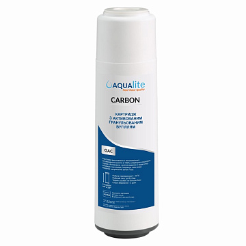 Картридж с кокосовым углем Aqualite GAC Ø70x250мм 45°C (очистка от хлора и органических загрязнений) - фото