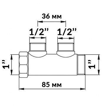 Коллектор Bianchi 202 1''x1/2'' с 2 выходами - фото