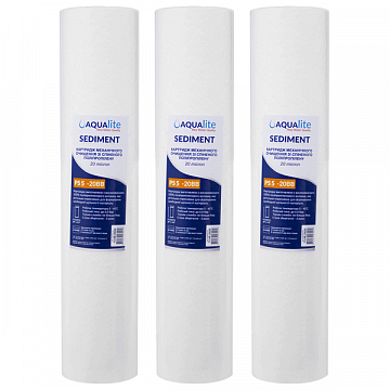 Картридж полипропиленовый Aqualite PS5M20BB Ø107x506мм 5mcr 45°C (очистка от механических примесей) (упаковка 3шт) - фото
