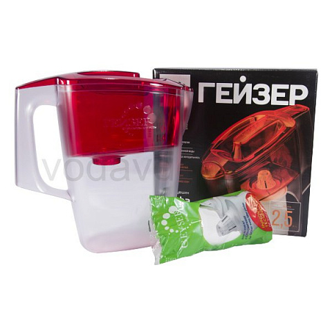 Фільтр глечик Гейзер Альфа червоний - фото