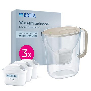 Фільтр-глечик Brita Style Essential XL Mxpro 3.6/2.3л +3 картриджа пісочний - фото
