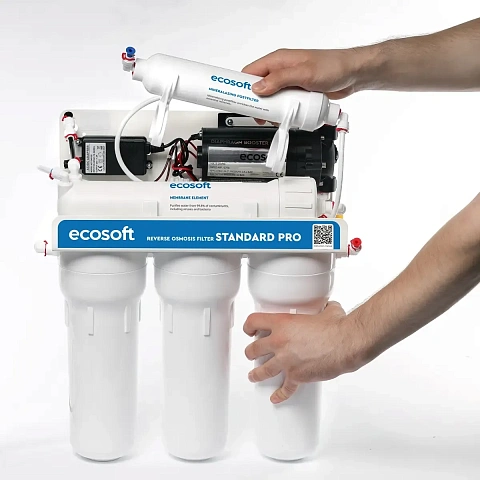 Фільтр зворотного осмосу Ecosoft Standard PRO з мінералізацією та помпою (MO550MPECOSTD) - фото