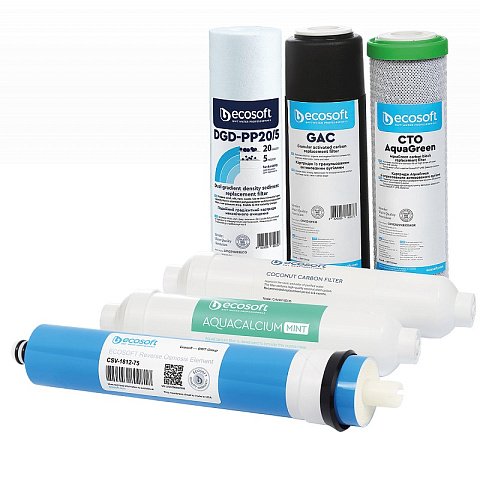 Комплект картриджів Ecosoft P’URE AquaCalcium Mint ''12 місяців'' CHV6PUREMAC - фото