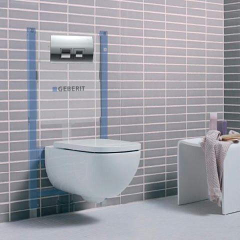 Инсталляция для подвесных унитазов Geberit Duofix с клавишей Delta 50 (458.126.00.1 + 115.135.21.1) - фото