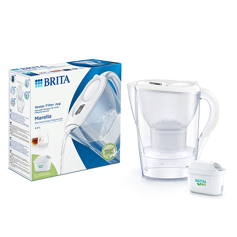 Фільтр-глечик Brita Marella MXpro Білий 2,4/1,2л з картриджем Maxtra PRO - фото