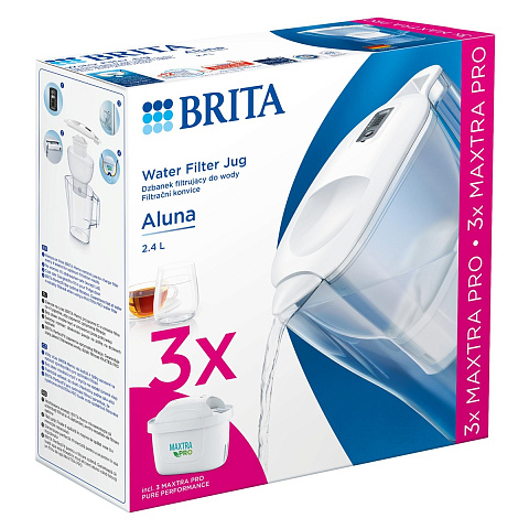 Фильтр-кувшин Brita Aluna MXpro 2,4/1,4л белый + 3 картриджа - фото
