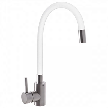 Смеситель для кухни Mixxus SUS 011 (SS2838) (белый) (гибкий излив) - фото