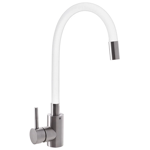 Смеситель для кухни Mixxus SUS 011 (SS2838) (белый) (гибкий излив) - фото