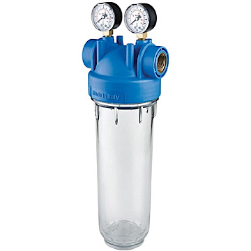 Фильтр-колба Atlas Filtri DP M MONO TS (прозр.)  Ø1'' OT (латунь) 10'' 45°C 8bar KIT ZA1380731 - фото