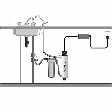 УФ установка для знезараження води VIQUA TAP VT1/2 13Вт G1/2'' 0.2-0.4 м3/час 40°C 8bar (ультрафіолетова лампа) - фото