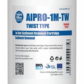 Картридж механической очистки Aquafilter AIPRO-1M-TW 1мкм (для фильтров Twist и Leader Comfort) - фото