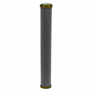 Картридж с прессованным кокосовым углем Aquafilter FCCBL-L-G Ø70x500мм 45°C (очистка от хлора и органических загрязнений) - фото