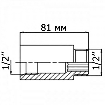 Латунный удлинитель ВР-НР General Fittings 1/2'' 70 мм (хром) - фото